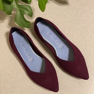 Rothy’s Merino Aubergine Purple The Point Flats, Size 8.5